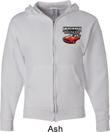 Dodge American Made Muscle Pocket Print Mens Full Zip Hoodie