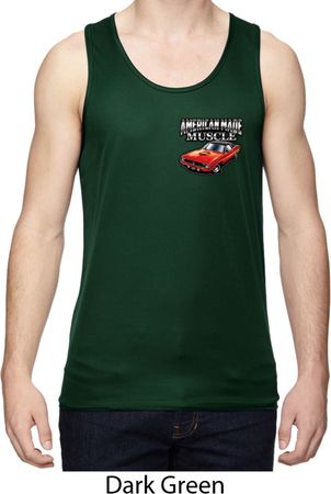 Dodge American Made Muscle Pocket Print Mens Moisture Wicking Tanktop