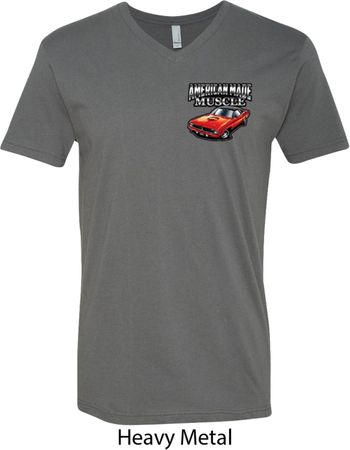 Dodge American Made Muscle Pocket Print Mens V-Neck Shirt