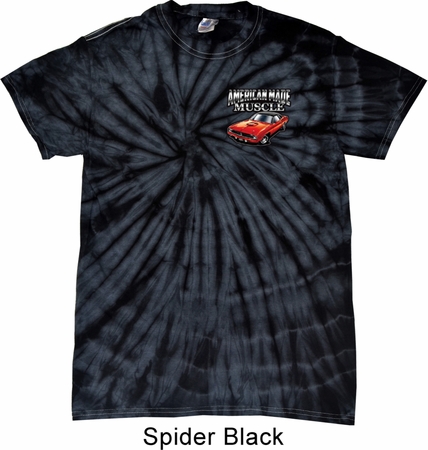 Dodge American Made Muscle Pocket Print Spider Tie Dye Shirt