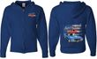 Dodge American Muscle Blue and Red (Front & Back) Full Zip Hoodie