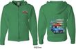 Dodge American Muscle Blue and Red (Front & Back) Full Zip Hoodie