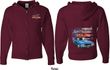 Dodge American Muscle Blue and Red (Front & Back) Full Zip Hoodie