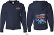 Dodge American Muscle Blue and Red (Front & Back) Full Zip Hoodie