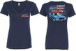 Dodge American Muscle Blue and Red (Front & Back) Ladies V-neck