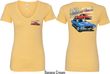 Dodge American Muscle Blue and Red (Front & Back) Ladies V-neck