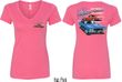 Dodge American Muscle Blue and Red (Front & Back) Ladies V-neck