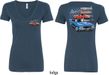 Dodge American Muscle Blue and Red (Front & Back) Ladies V-neck