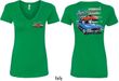 Dodge American Muscle Blue and Red (Front & Back) Ladies V-neck