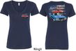 Dodge American Muscle Blue and Red (Front & Back) Ladies V-neck