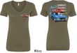 Dodge American Muscle Blue and Red (Front & Back) Ladies V-neck