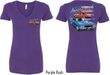 Dodge American Muscle Blue and Red (Front & Back) Ladies V-neck