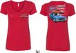 Dodge American Muscle Blue and Red (Front & Back) Ladies V-neck