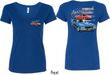 Dodge American Muscle Blue and Red (Front & Back) Ladies V-neck