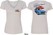 Dodge American Muscle Blue and Red (Front & Back) Ladies V-neck