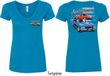 Dodge American Muscle Blue and Red (Front & Back) Ladies V-neck