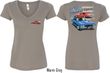 Dodge American Muscle Blue and Red (Front & Back) Ladies V-neck