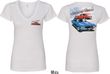 Dodge American Muscle Blue and Red (Front & Back) Ladies V-neck