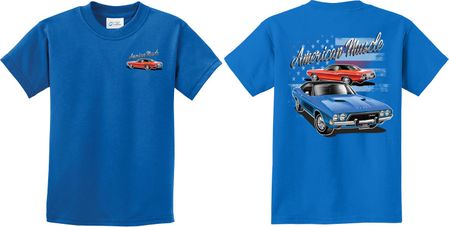 Dodge American Muscle Blue and Red (Front & Back) Youth T-shirt