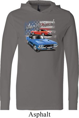 Dodge American Muscle Blue and Red Lightweight Hoodie Tee