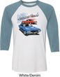 Dodge American Muscle Blue and Red Mens Raglan Shirt