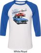 Dodge American Muscle Blue and Red Mens Raglan Shirt