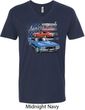 Dodge American Muscle Blue and Red Mens V-Neck Shirt
