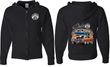 Dodge Blue and Orange Super Bee (Front & Back) Full Zip Hoodie