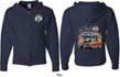 Dodge Blue and Orange Super Bee (Front & Back) Full Zip Hoodie