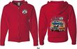 Dodge Blue and Orange Super Bee (Front & Back) Full Zip Hoodie