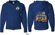 Dodge Blue and Orange Super Bee (Front & Back) Full Zip Hoodie