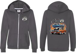 Dodge Blue and Orange Super Bee (Front & Back) Ladies Full Zip Dodge Blue and Orange Super Bee (Front & Back) Ladies Full Zip