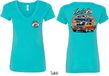 Dodge Blue and Orange Super Bee (Front & Back) Ladies V-neck