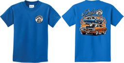 Dodge Blue and Orange Super Bee (Front & Back) Youth T-shirt Dodge Blue and Orange Super Bee (Front & Back) Youth T-shirt
