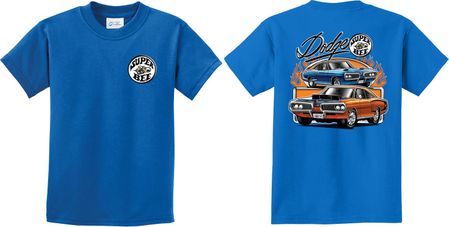 Dodge Blue and Orange Super Bee (Front & Back) Youth T-shirt