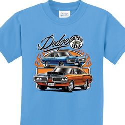 Dodge Blue and Orange Super Bee Kids Shirts