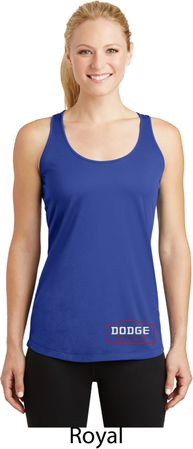 Dodge Brothers Bottom Print Ladies Moisture Wicking Racerback Tank Top