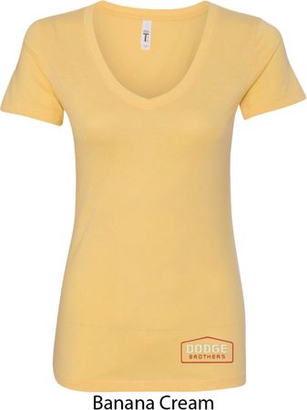 Dodge Brothers Bottom Print Ladies V-Neck Shirt