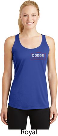 Dodge Brothers Pocket Print Ladies Dry Wicking Racerback Tank Top
