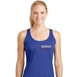 Dodge Brothers Pocket Print Ladies Dry Wicking Racerback Tank Top Dodge Brothers Pocket Print Ladies Dry Wicking Racerback Tank Top