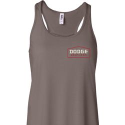 Dodge Brothers Pocket Print Ladies Flowy Racerback Tanktop Dodge Brothers Pocket Print Ladies Flowy Racerback Tanktop