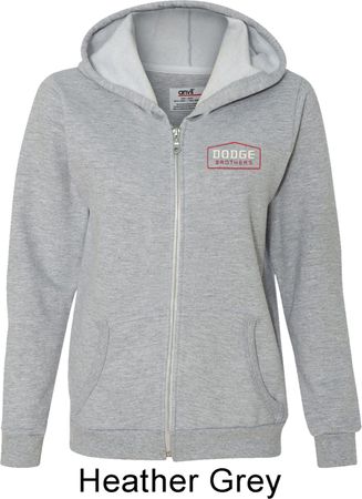 Dodge Brothers Pocket Print Ladies Full Zip Hoodie