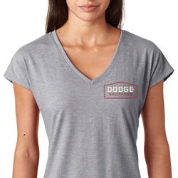 Dodge Brothers Pocket Print Ladies Tri Blend V-Neck Shirt Dodge Brothers Pocket Print Ladies Tri Blend V-Neck Shirt