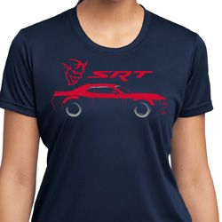 Dodge Challenger SRT Silhouette Ladies Dry Wicking T-shirt