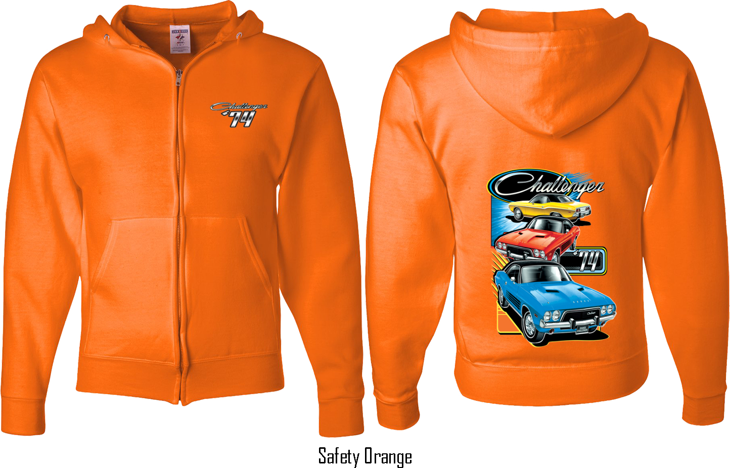 Dodge Challenger Trio (Front & Back) Full Zip Hoodie Dodge Challenger