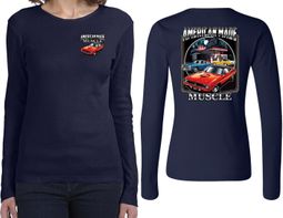 Dodge Chrysler American Made (Front & Back) Ladies Long Sleeve Dodge Chrysler American Made (Front & Back) Ladies Long Sleeve