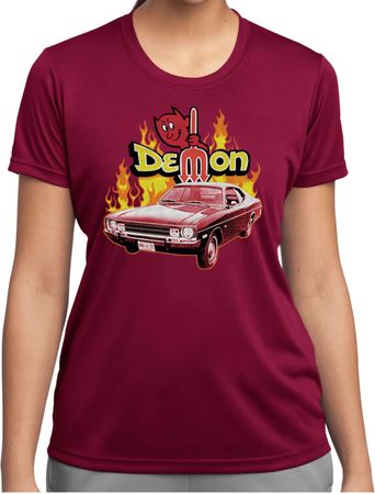 Dodge Demon Ladies Dry Wicking T-shirt