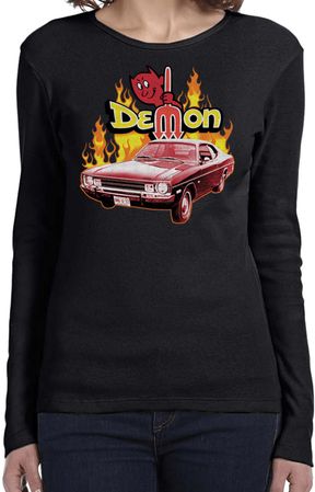 Dodge Demon Ladies Long Sleeve Shirt