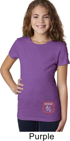 Dodge Garage Bottom Print Girls Purple Shirt