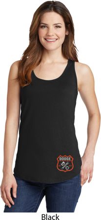 Dodge Garage Bottom Print Ladies Tank Top